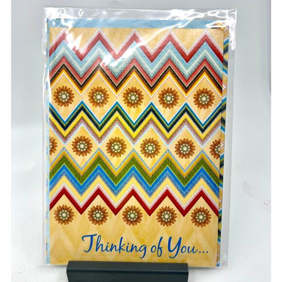 VTG Set of 2 “Thinking Of You As I Often Do” Abstract Geometric Floral Art NEW - Picture 1 of 4